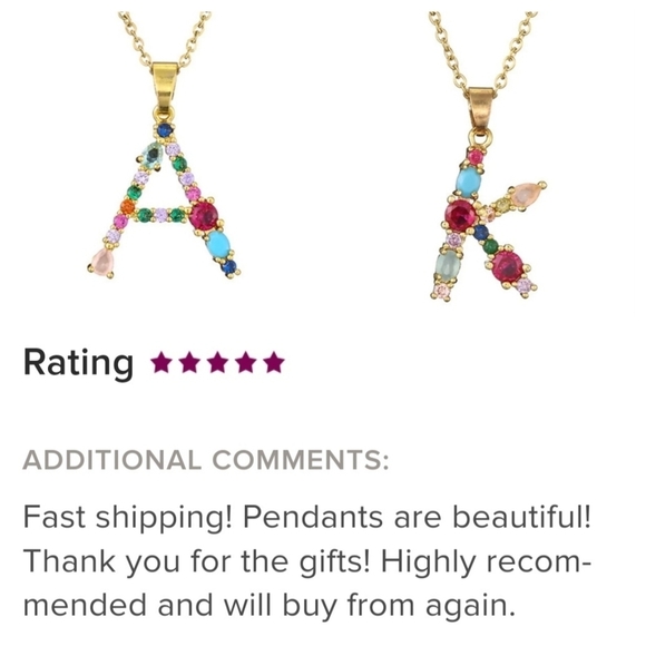 Z Initial Pendant Necklace Multicolor Gold Tone Chain - Picture 2 of 15